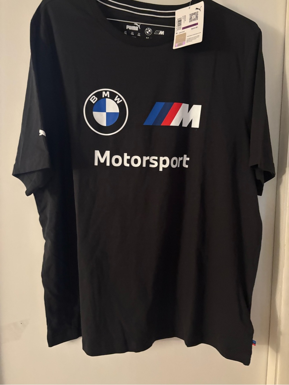 NWT-XXL Puma Black BMW Motorsport Short Sleeve Tee crewneck classic M series